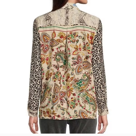John Mark Boho Long Sleeve All Over Embroidered Front Button Mixed Print… - Picture 2 of 4